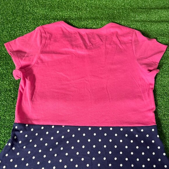 Faded Glory Crew Neck Anchor Nautical Polka Dot Pink & Navy T-shirt Dress Size L - Picture 11 of 11